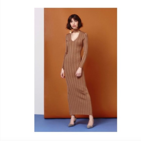 ARC Dorit Hazel Ribbed Knit Bodycon Maxi Dress - Picture 8 of 8